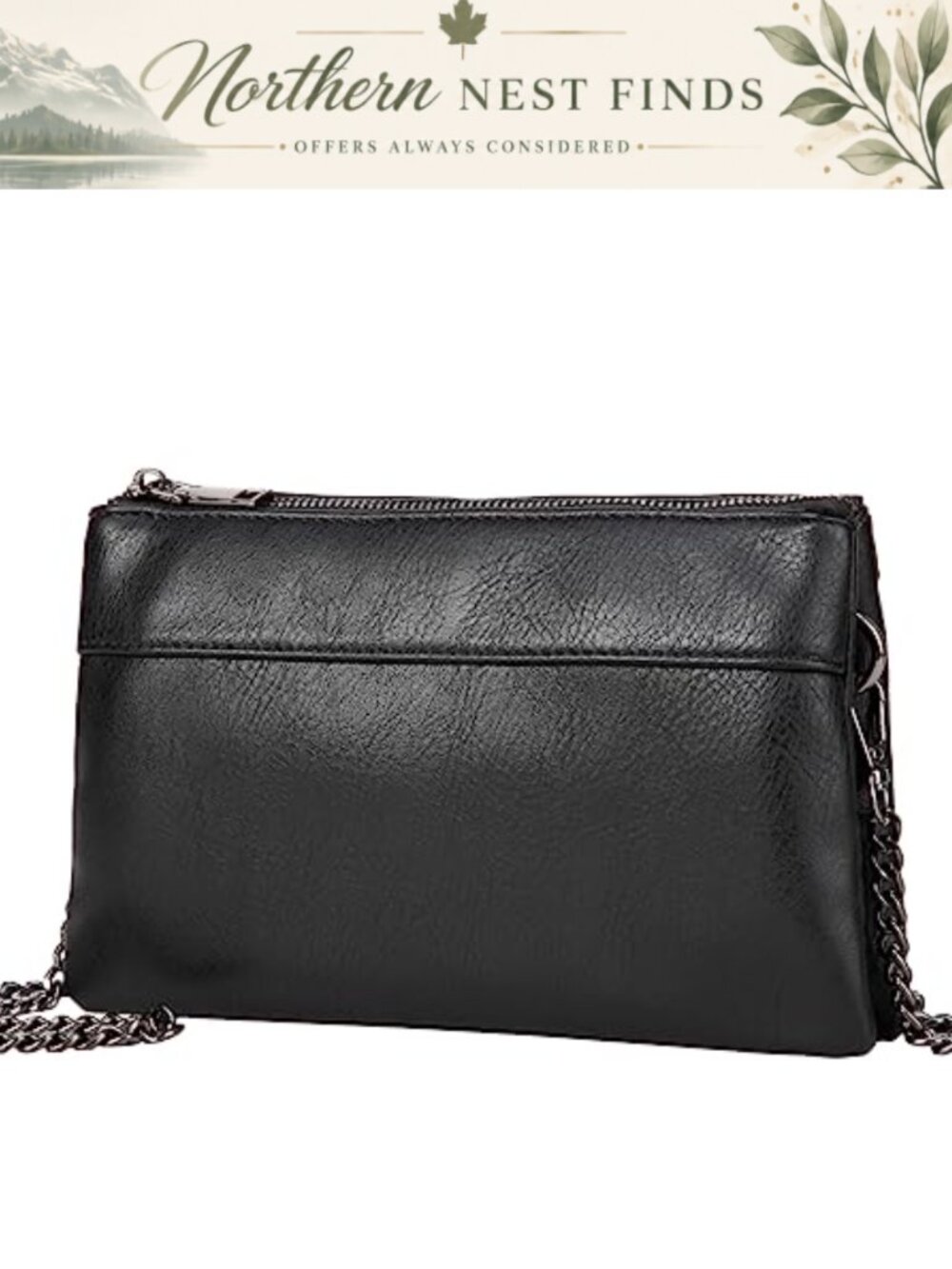Vegan Leather Clutch Wristlet Crossbody Bag